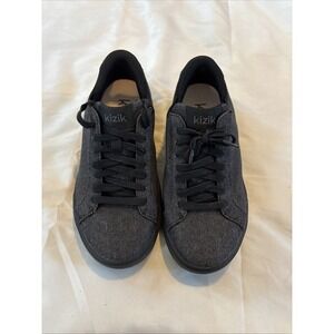 Kizik Shoes Mens Size 5.5‎ Womens 7 Black Canvas Slip On Sneakers Hands Free